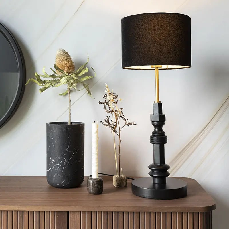 Lampe noire et or design - Totem 