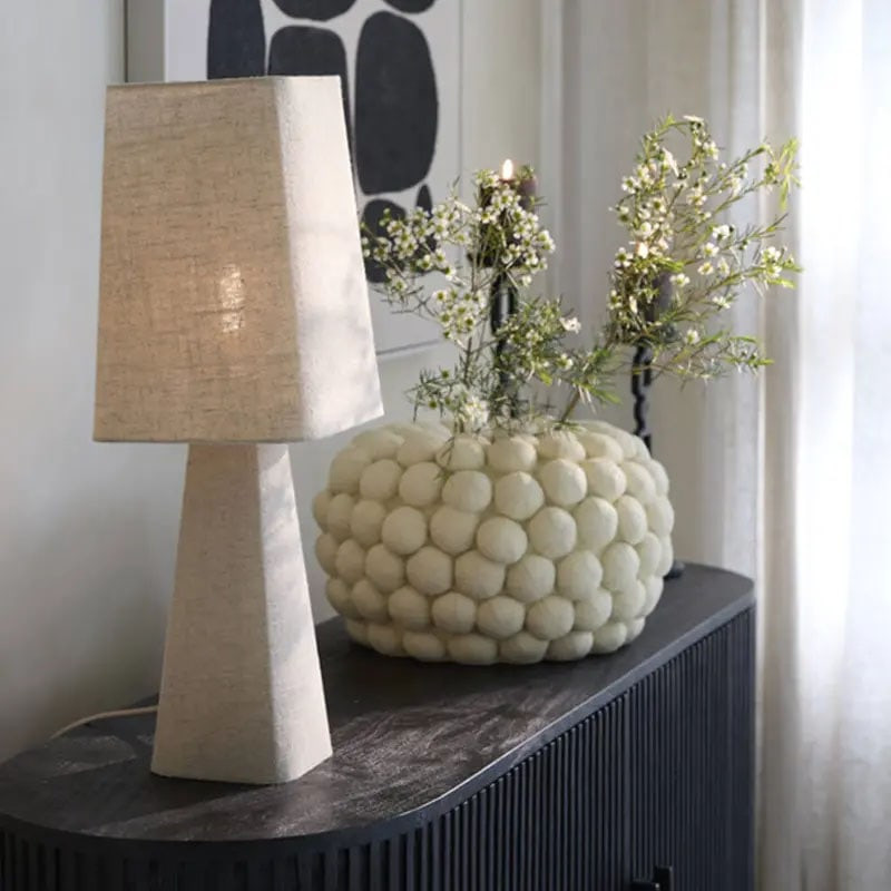 Lampe de table en toile naturelle - Mik 