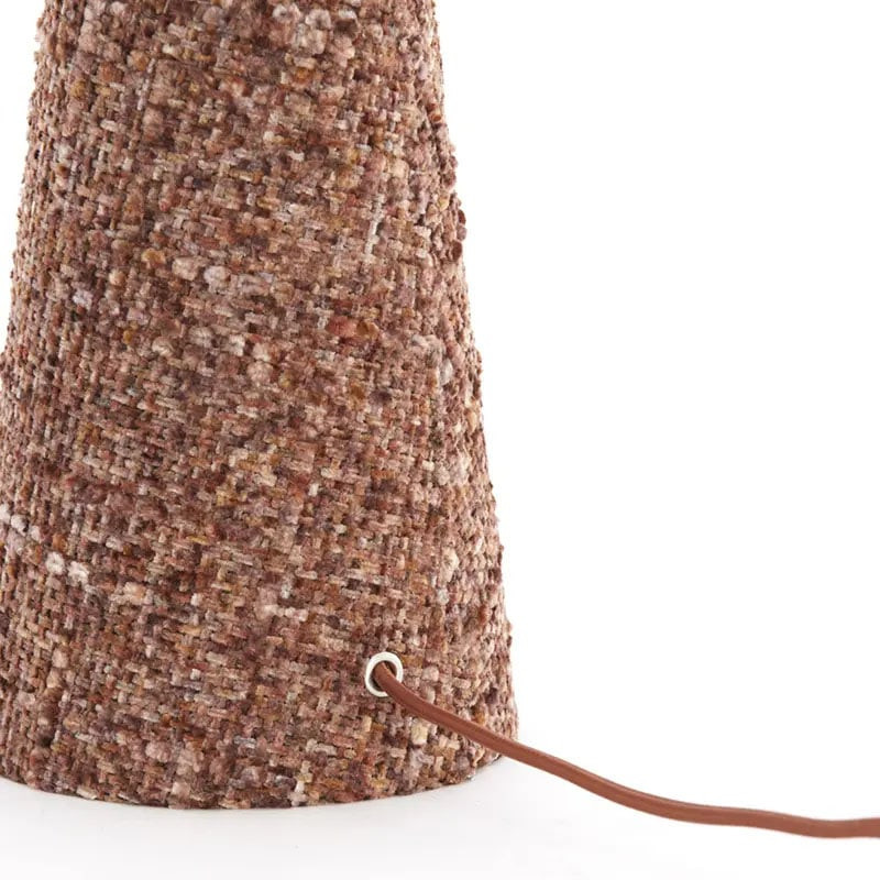 Lampe de table en tissu moucheté bordeaux - Mic 