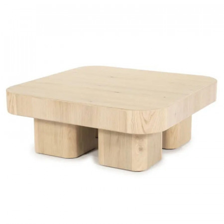 Table basse carrée organique en bois naturel - Nai 