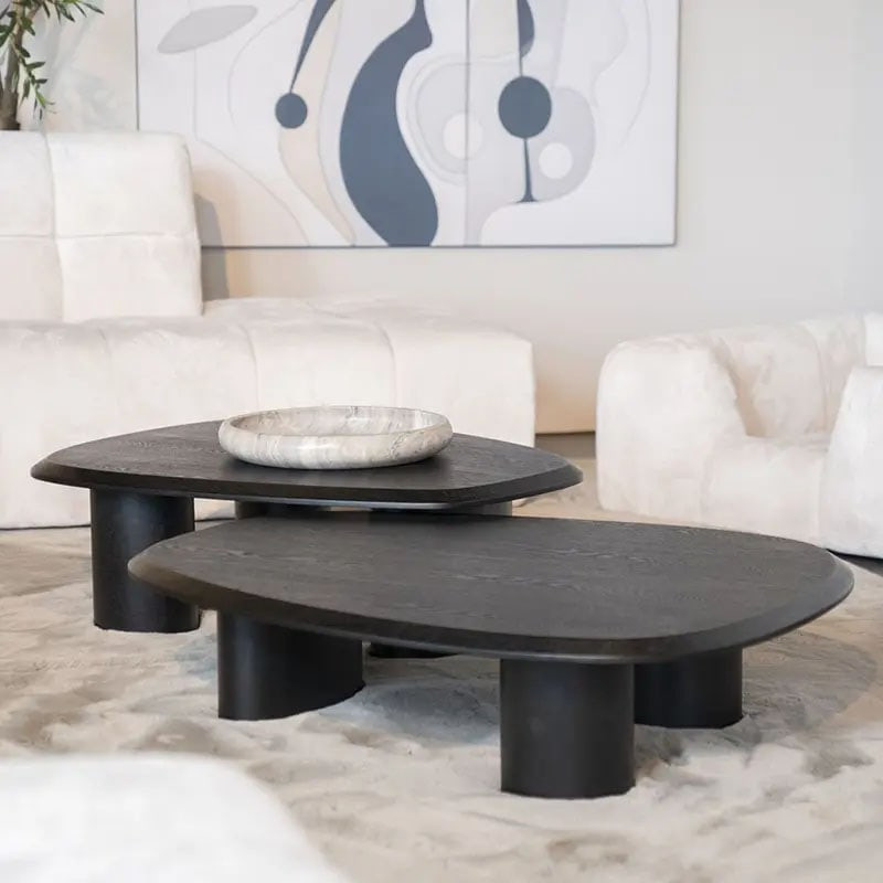 Table basse noire organique - Lanio 