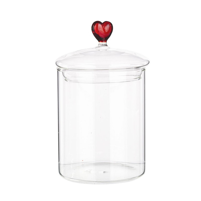 Bonbonnière H 16 cm en verre transparent coeur - Veloria 