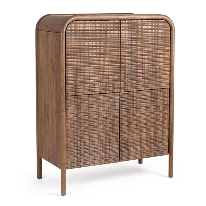 Buffet haut 4 portes en bois de manguier - Sanoa 