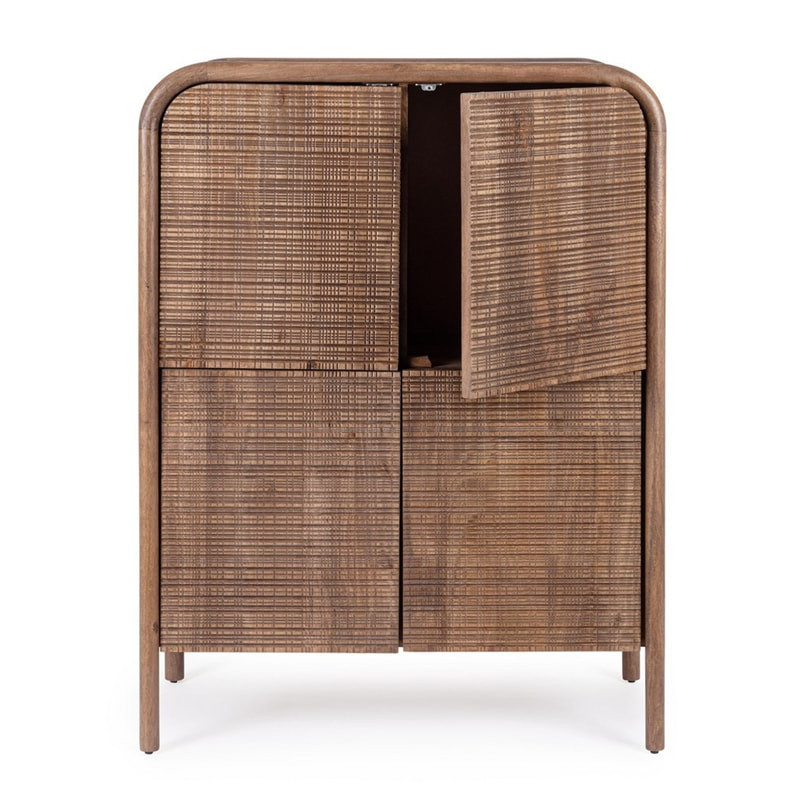 Buffet haut 4 portes en bois de manguier - Sanoa 