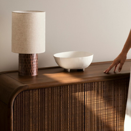 Buffet 4 portes en bois de manguier finition marqueté - Sanoa 