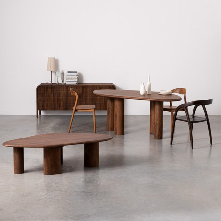 Buffet 4 portes en bois de manguier finition marqueté - Sanoa 