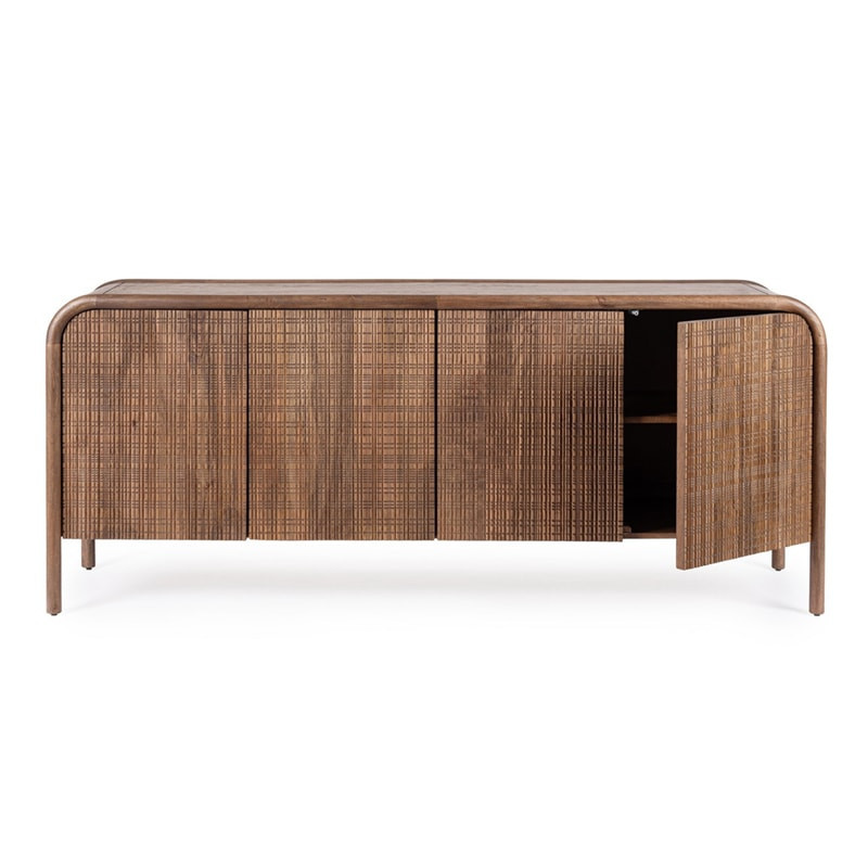 Buffet 4 portes en bois de manguier finition marqueté - Sanoa 