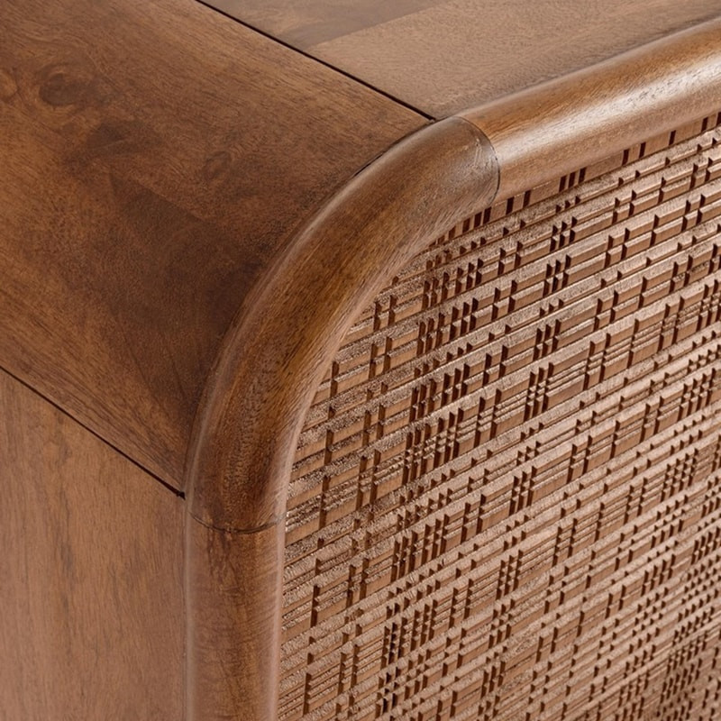 Buffet 3 portes en bois de manguier finition marqueté - Sanoa 