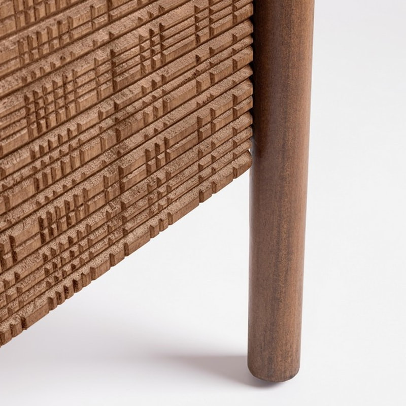 Buffet 3 portes en bois de manguier finition marqueté - Sanoa 