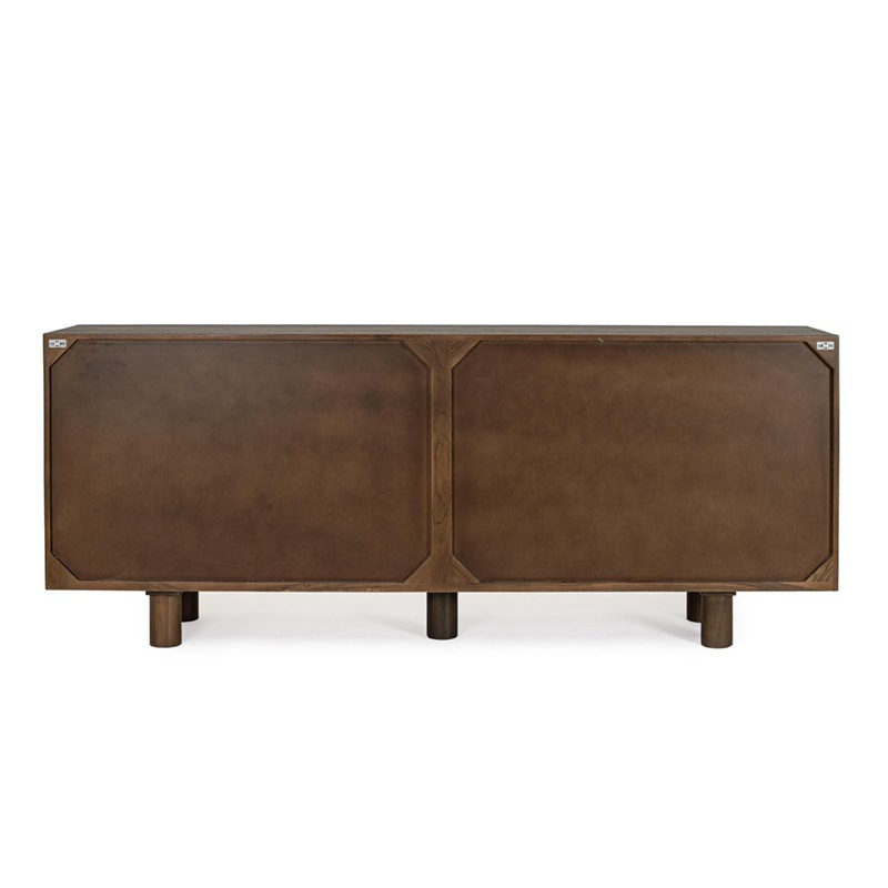 Grand Buffet 4 portes en bois d'acacia et marbre - Hemson 