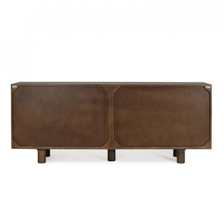 Grand Buffet 4 portes en bois d'acacia et marbre - Hemson 