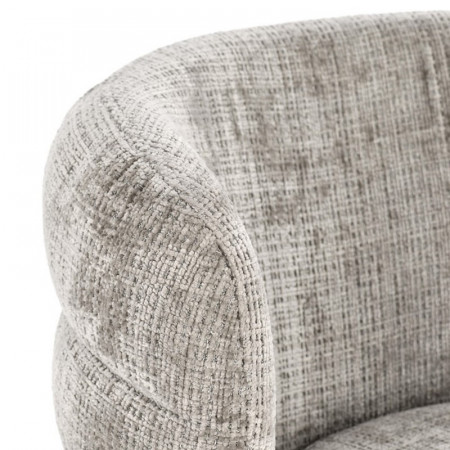 Chaise rembourrée en tissu effet chenille gris cendré - Iluna 