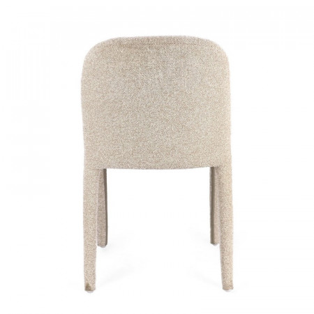 Chaise entièrement en tissu effet bouclette beige - Amara 
