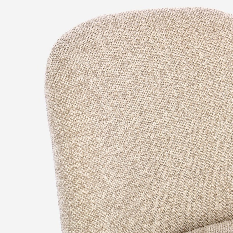 Chaise entièrement en tissu effet bouclette beige - Amara 