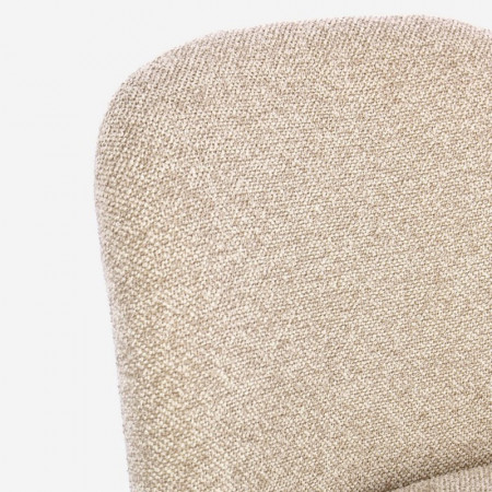 Chaise entièrement en tissu effet bouclette beige - Amara 