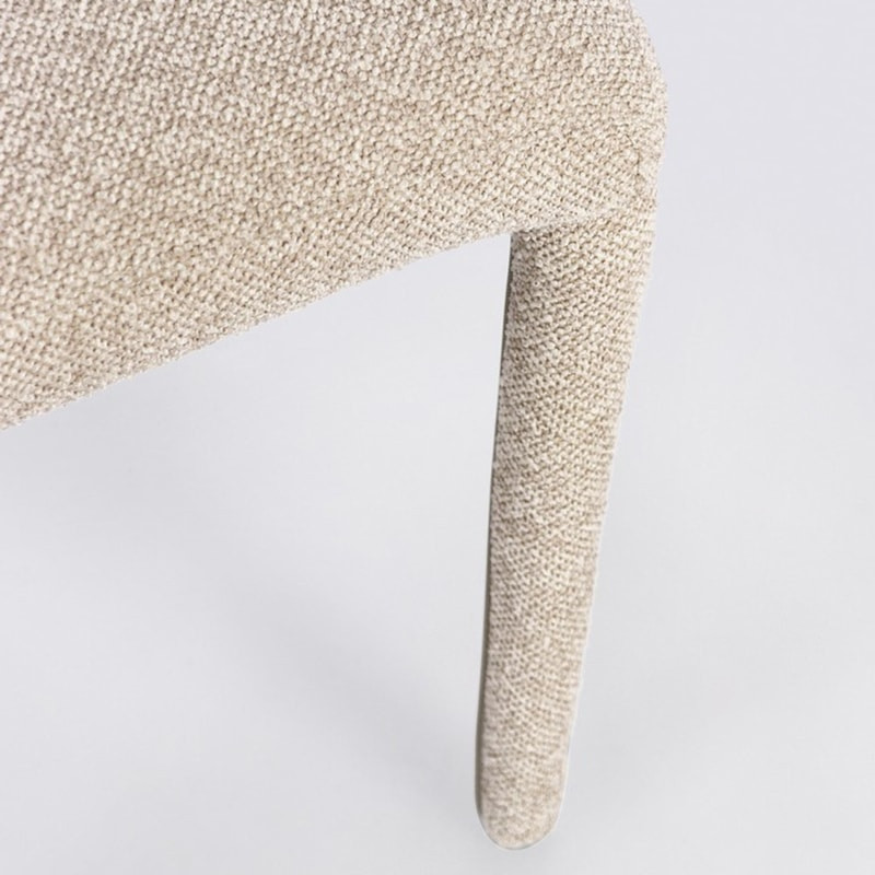 Chaise entièrement en tissu effet bouclette beige - Amara 
