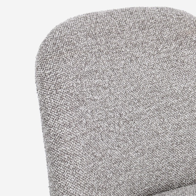 Chaise entièrement en tissu effet bouclette gris - Amara 