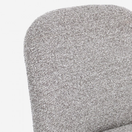 Chaise entièrement en tissu effet bouclette gris - Amara 