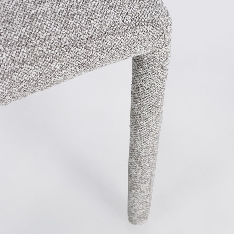 Chaise entièrement en tissu effet bouclette gris - Amara 