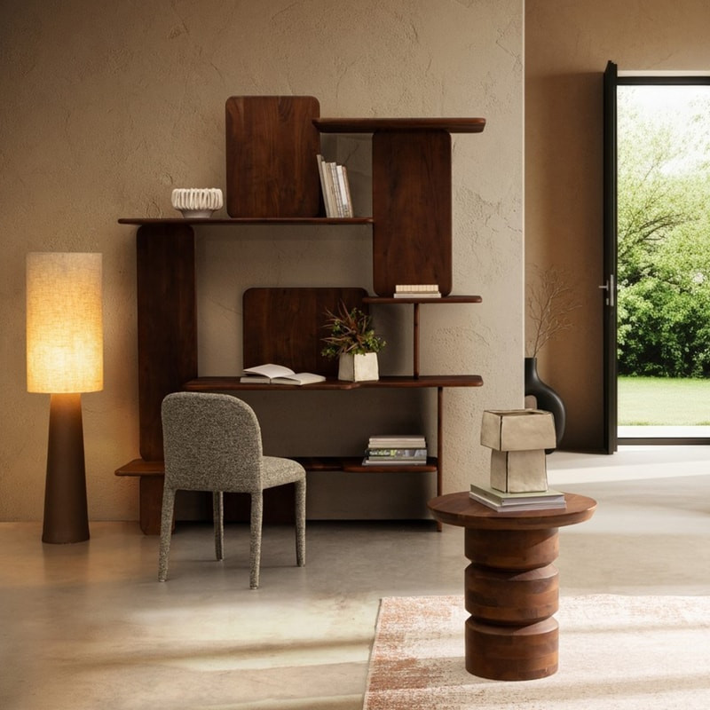 Chaise entièrement en tissu effet bouclette vert - Amara 