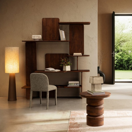 Chaise entièrement en tissu effet bouclette vert - Amara 