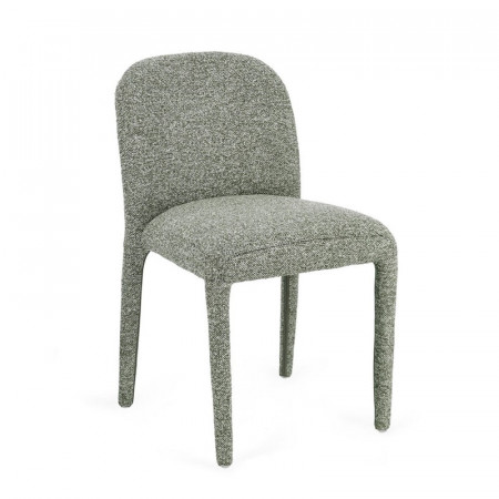 Chaise entièrement en tissu effet bouclette vert - Amara 