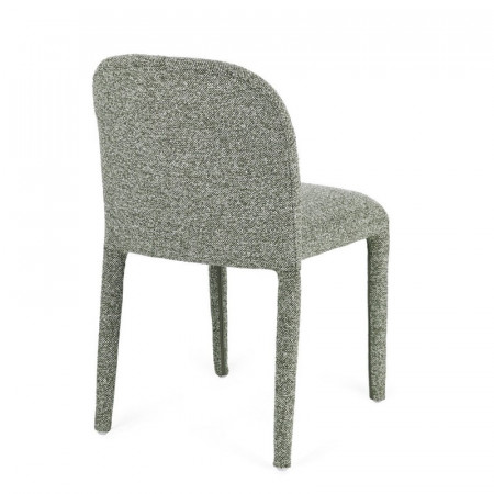 Chaise entièrement en tissu effet bouclette vert - Amara 