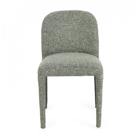 Chaise entièrement en tissu effet bouclette vert - Amara 