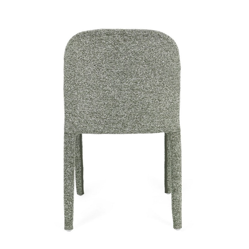 Chaise entièrement en tissu effet bouclette vert - Amara 