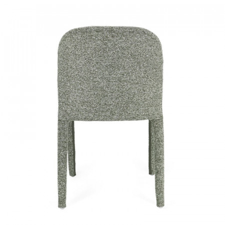 Chaise entièrement en tissu effet bouclette vert - Amara 