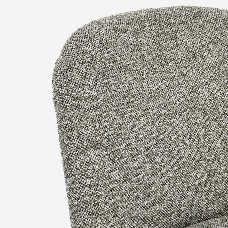 Chaise entièrement en tissu effet bouclette vert - Amara 