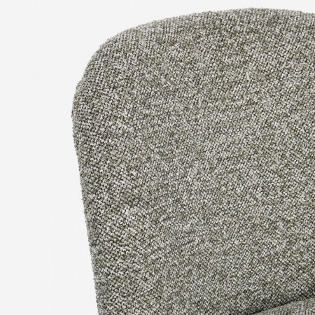 Chaise entièrement en tissu effet bouclette vert - Amara 