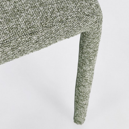 Chaise entièrement en tissu effet bouclette vert - Amara 