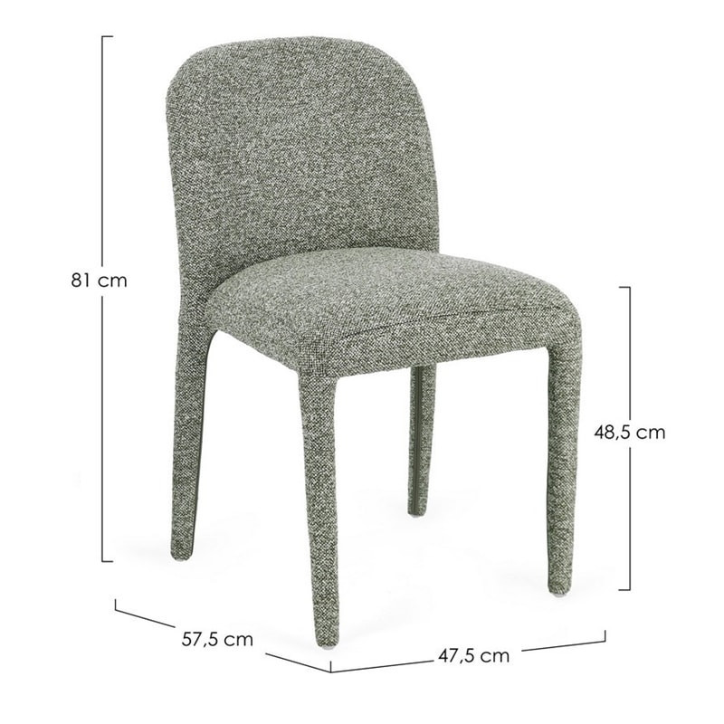 Chaise entièrement en tissu effet bouclette vert - Amara 