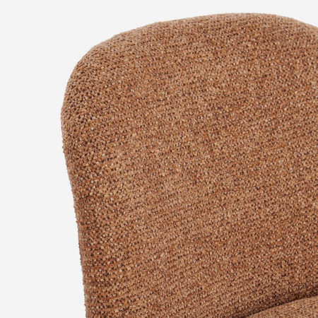 Chaise entièrement en tissu effet bouclette terre cuite - Amara 