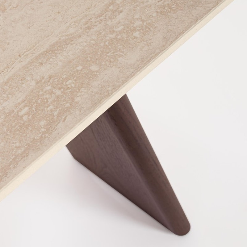Console en grès cérame effet travertin - Maïko 