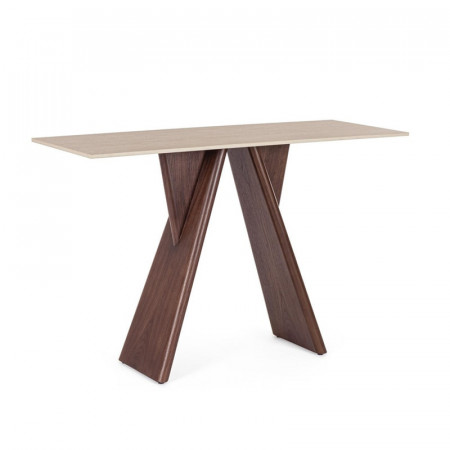 Console en grès cérame effet travertin - Maïko 