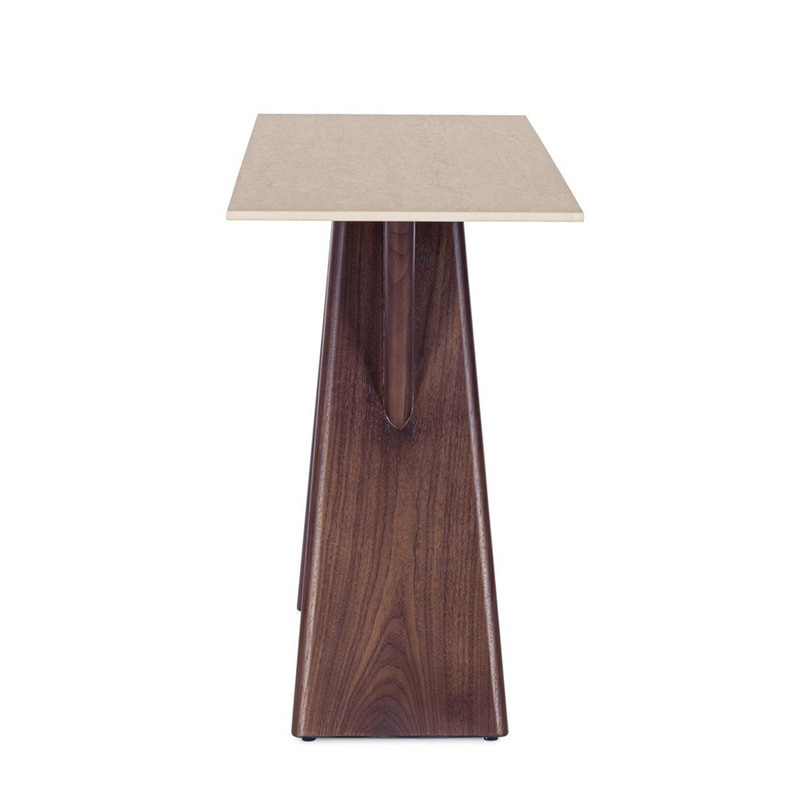 Console en grès cérame effet travertin - Maïko 