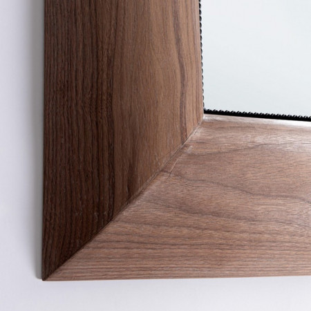 Miroir carré avec cadre en bois de noyer - Bulga 
