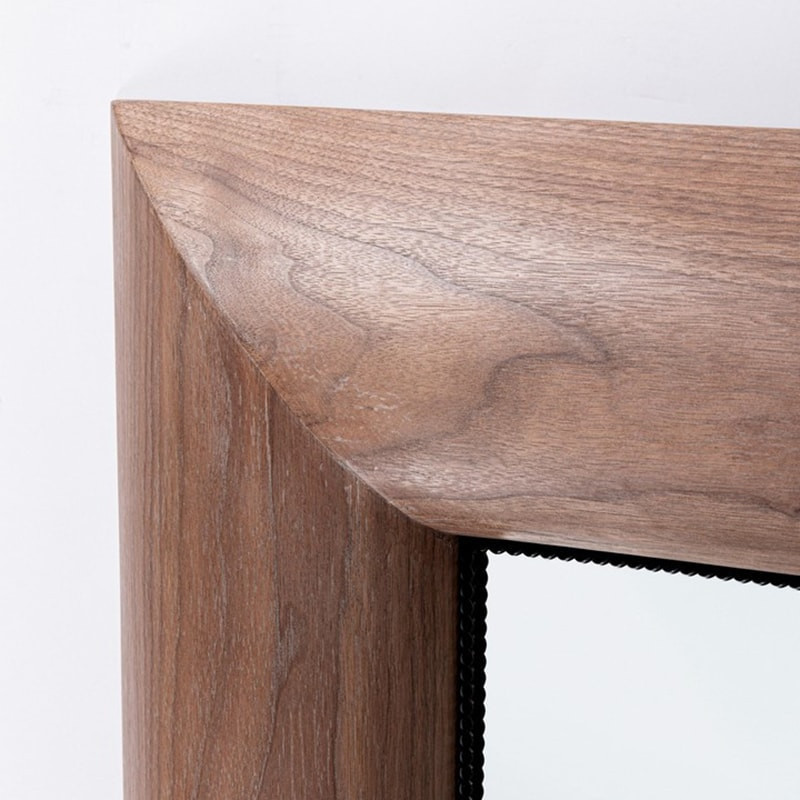 Miroir carré avec cadre en bois de noyer - Bulga 