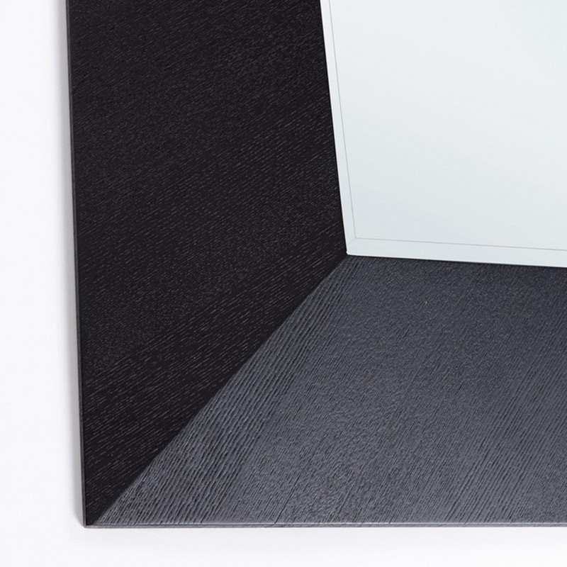 Miroir recntagulaire avec cadre en bois e frêne noir H 185 cm - Mallia 