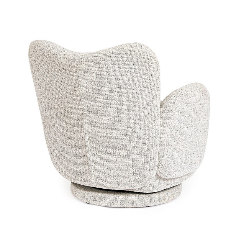 Fauteuil pivotant 360° en tissu gris - Harlin 