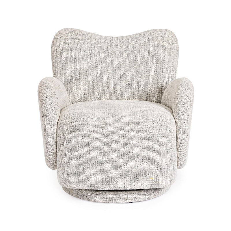 Fauteuil pivotant 360° en tissu gris - Harlin 