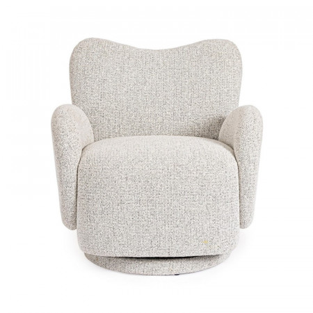 Fauteuil pivotant 360° en tissu gris - Harlin 