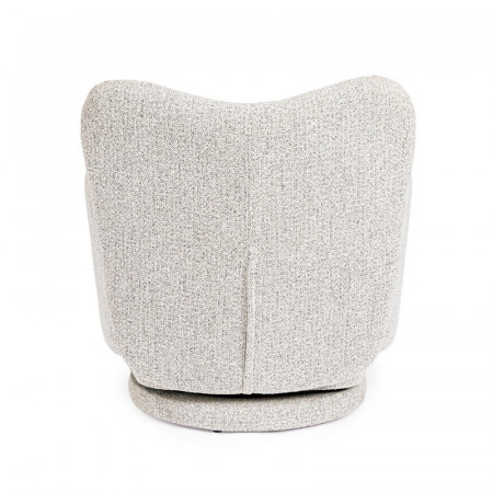 Fauteuil pivotant 360° en tissu gris - Harlin 