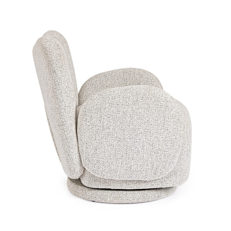 Fauteuil pivotant 360° en tissu gris - Harlin 