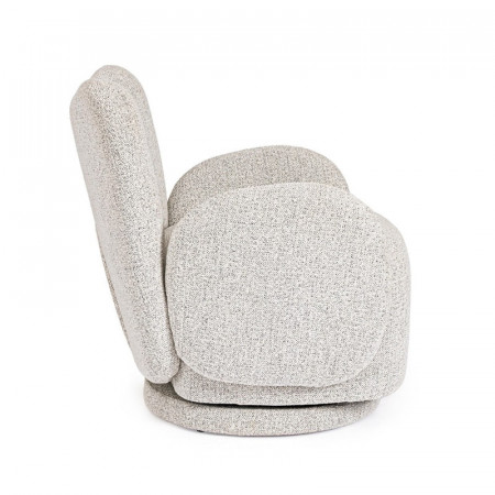 Fauteuil pivotant 360° en tissu gris - Harlin 