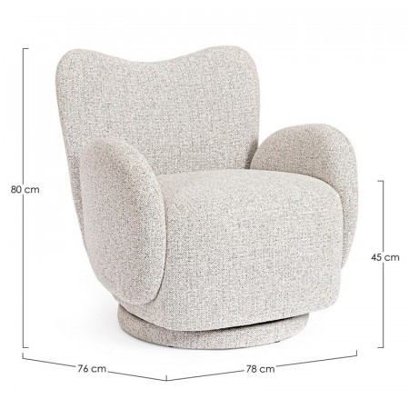 Fauteuil pivotant 360° en tissu gris - Harlin 