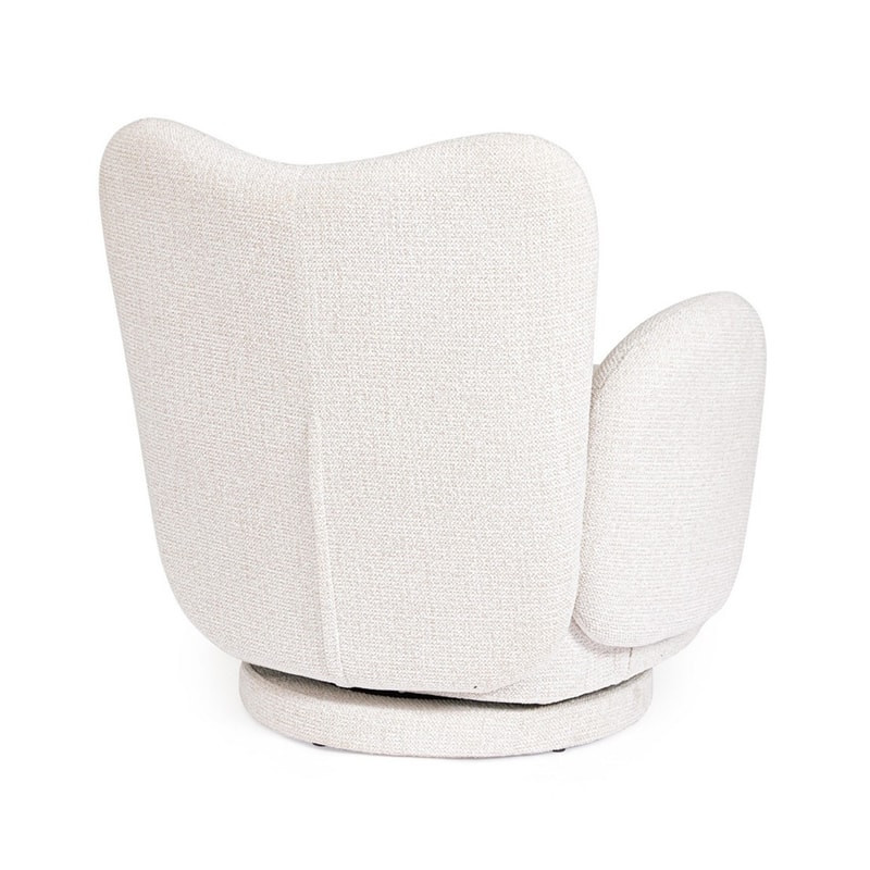 Fauteuil pivotant 360° en tissu blanc - Harlin 