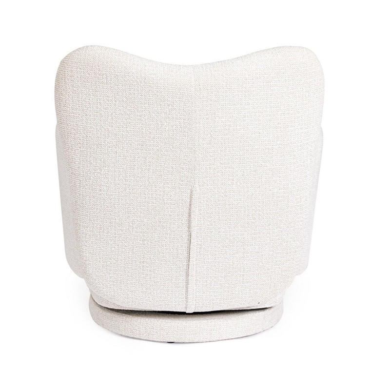 Fauteuil pivotant 360° en tissu blanc - Harlin 